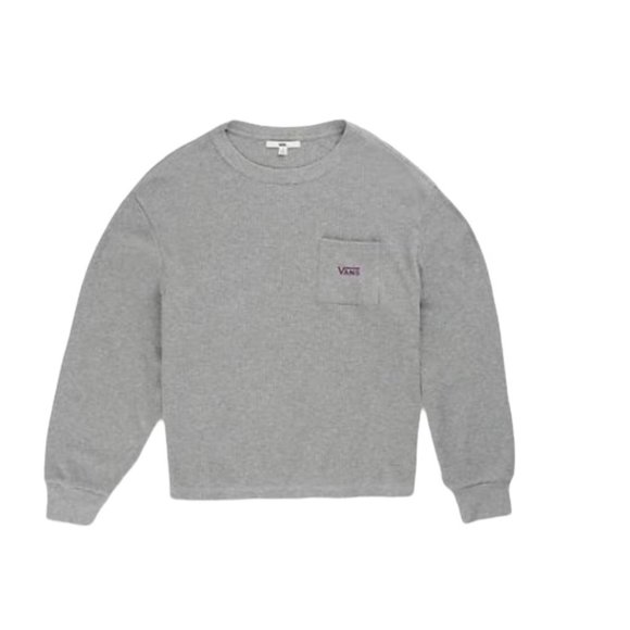 💖MEGA SALE💖Vans Basil Ls Therma Women  Gray Skateboarding Sweater VN0A4PQWGRH - Picture 1 of 5